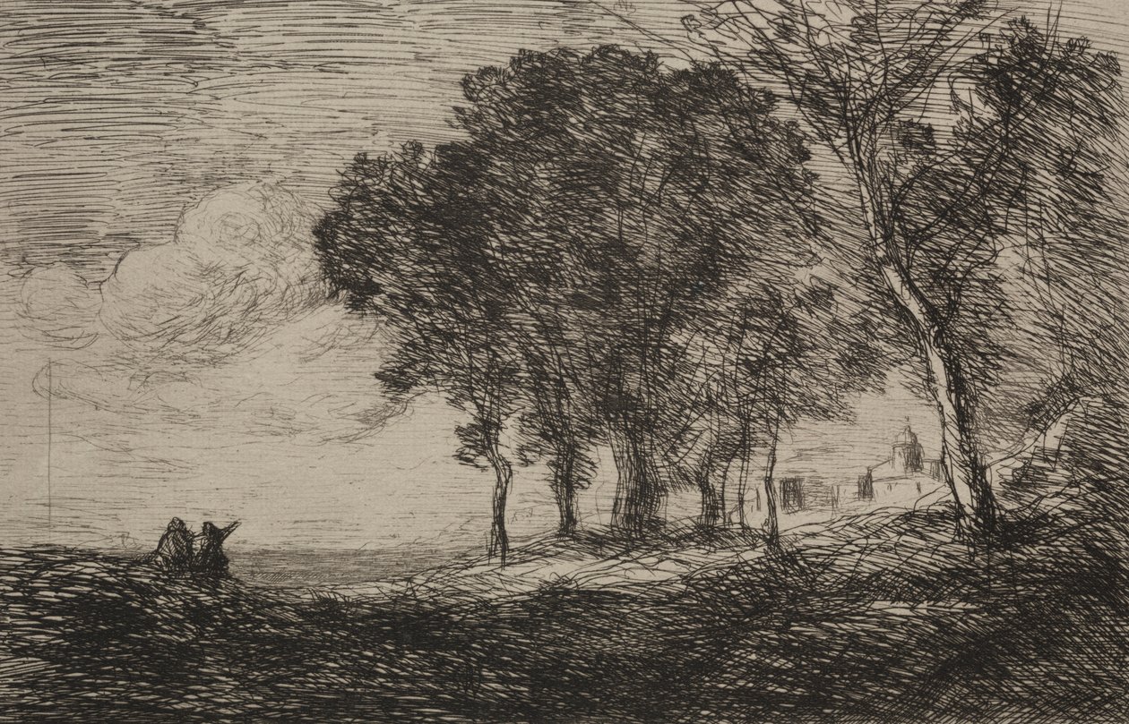 Italská krajina od Jean Baptiste Camille Corot