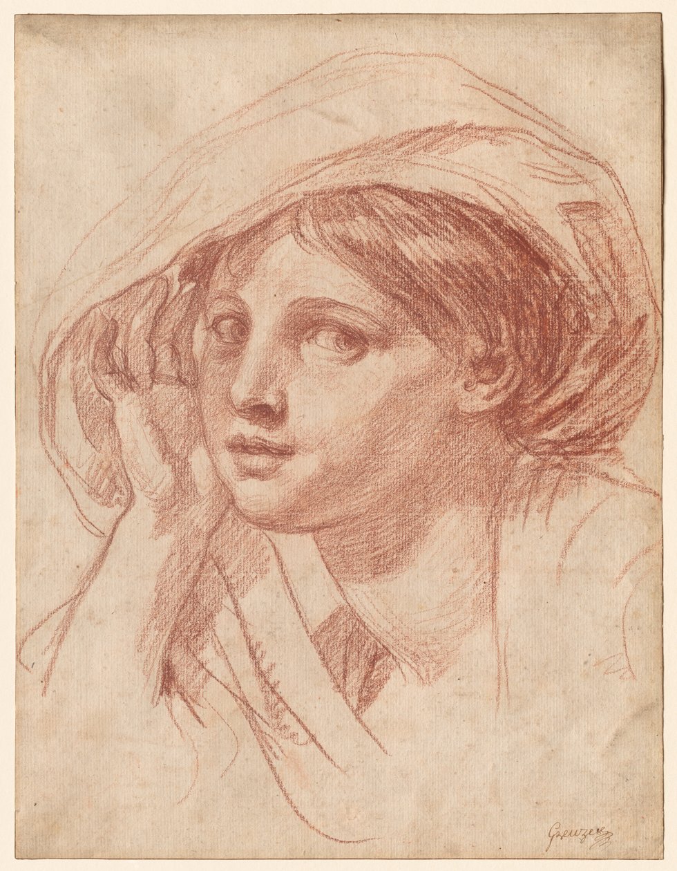 Hlava mladé ženy od Jean Baptiste Greuze