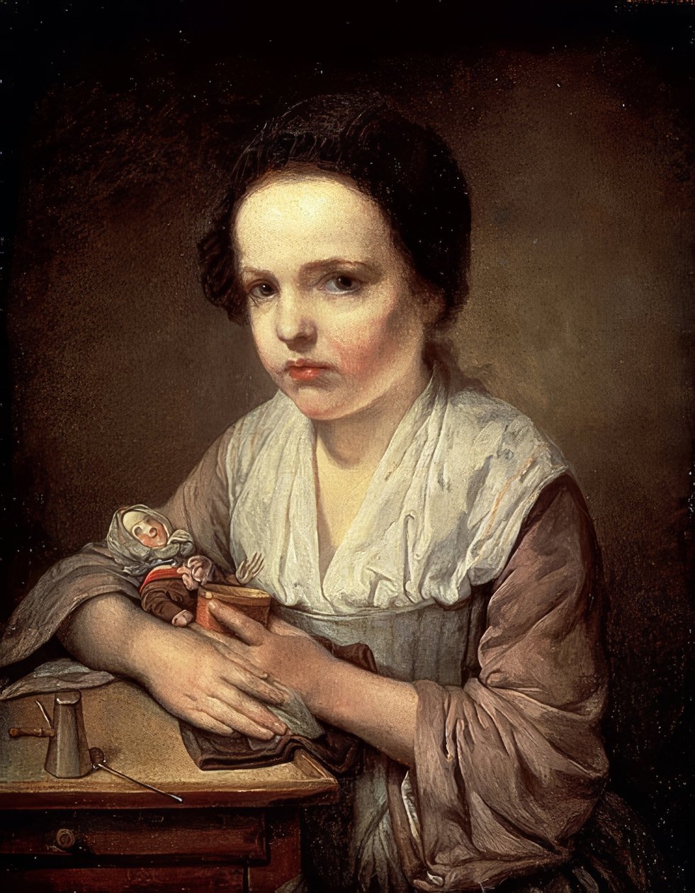 Dívka s panenkou. 50. léta 18. století od Jean Baptiste Greuze