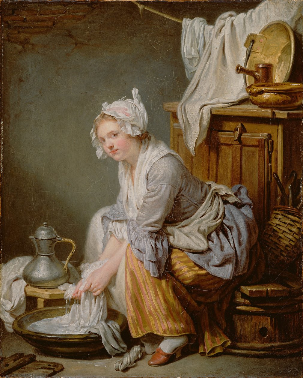 Prádelna La Blanchisseuse, 1761 od Jean Baptiste Greuze