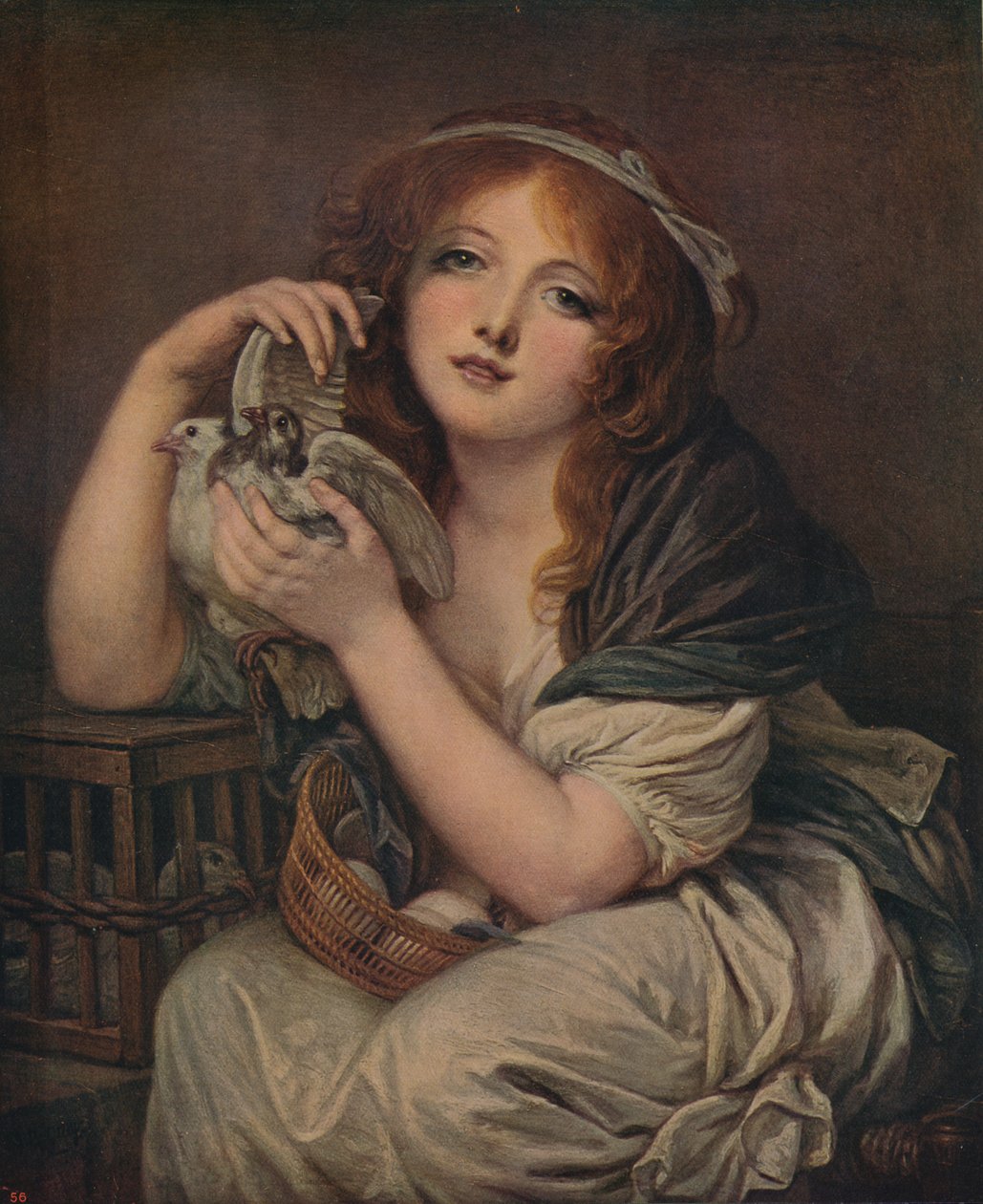Žena s holubicemi, 1799-1800, c1915 od Jean Baptiste Greuze