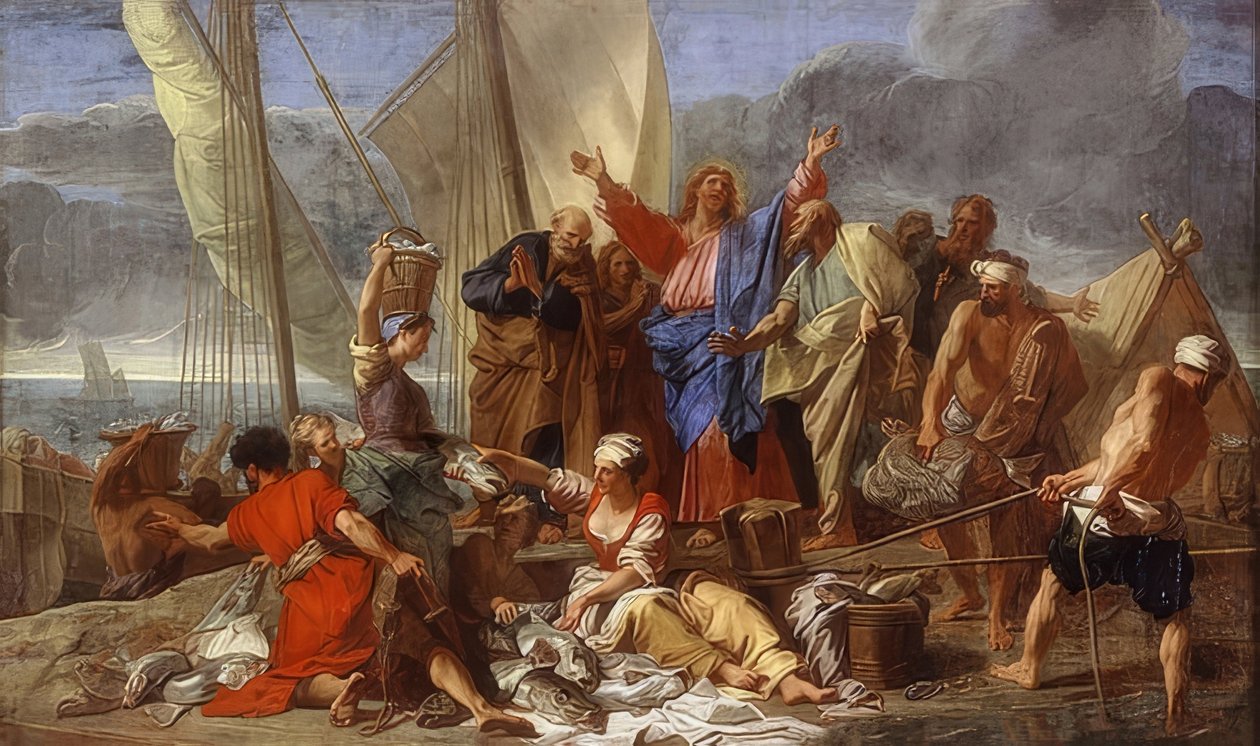 Úžasný lov ryb. Kolem roku 1705 od Jean Baptiste Jouvenet
