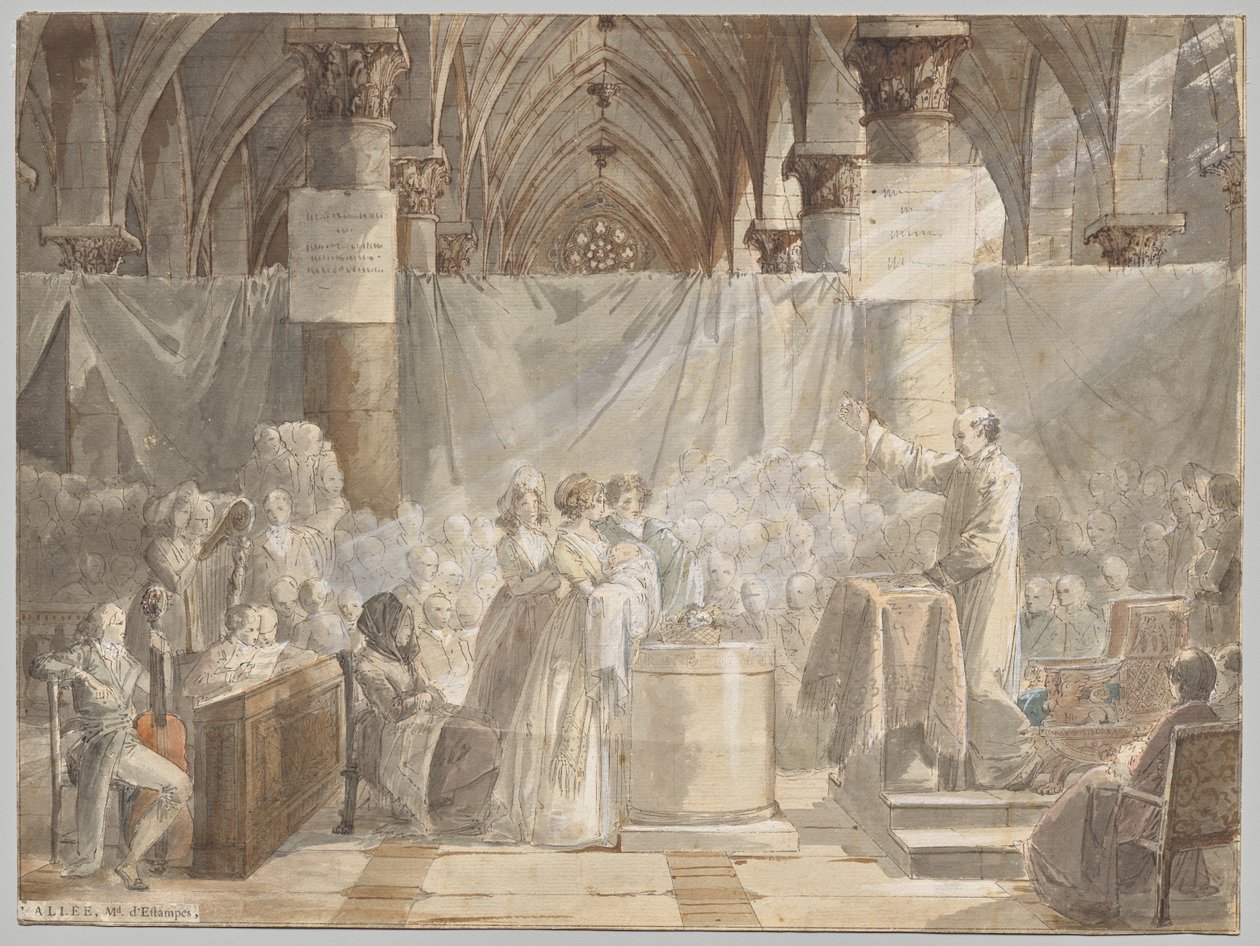 Křest v revoluční Francii od Jean Baptiste Mallet