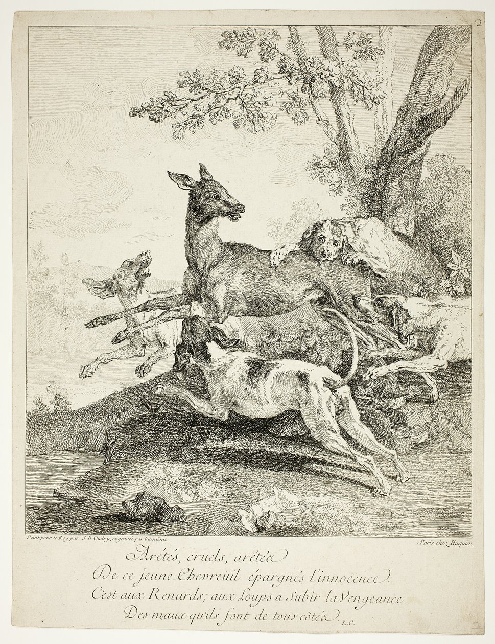 Jelen napadený psem od Jean Baptiste Oudry