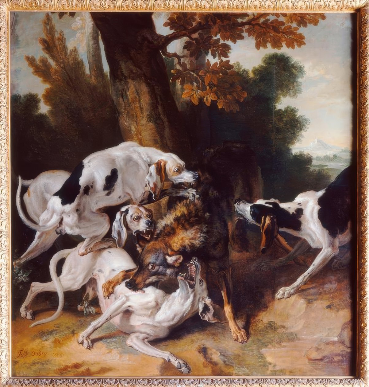 J.-B.Oudry, Vlčí halali (Wolfsjagd) od Jean Baptiste Oudry