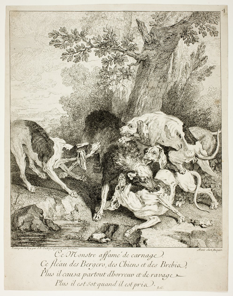 Vlk v zátoce od Jean Baptiste Oudry