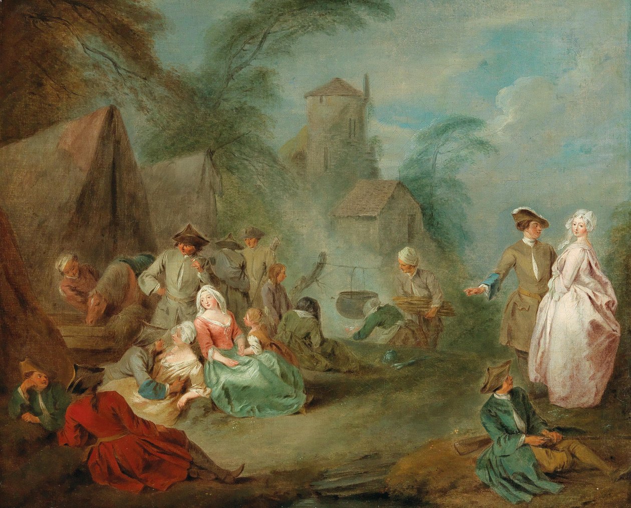 Vojenský tábor. od Jean Baptiste Pater