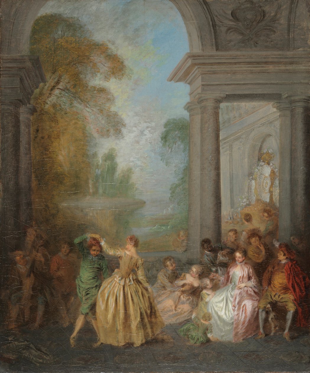 Tanečníci v pavilonu, 20. léta 18. století. od Jean Baptiste Pater