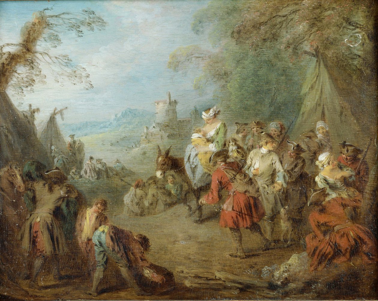 Vojáci z tábora se zastavili od Jean Baptiste Pater