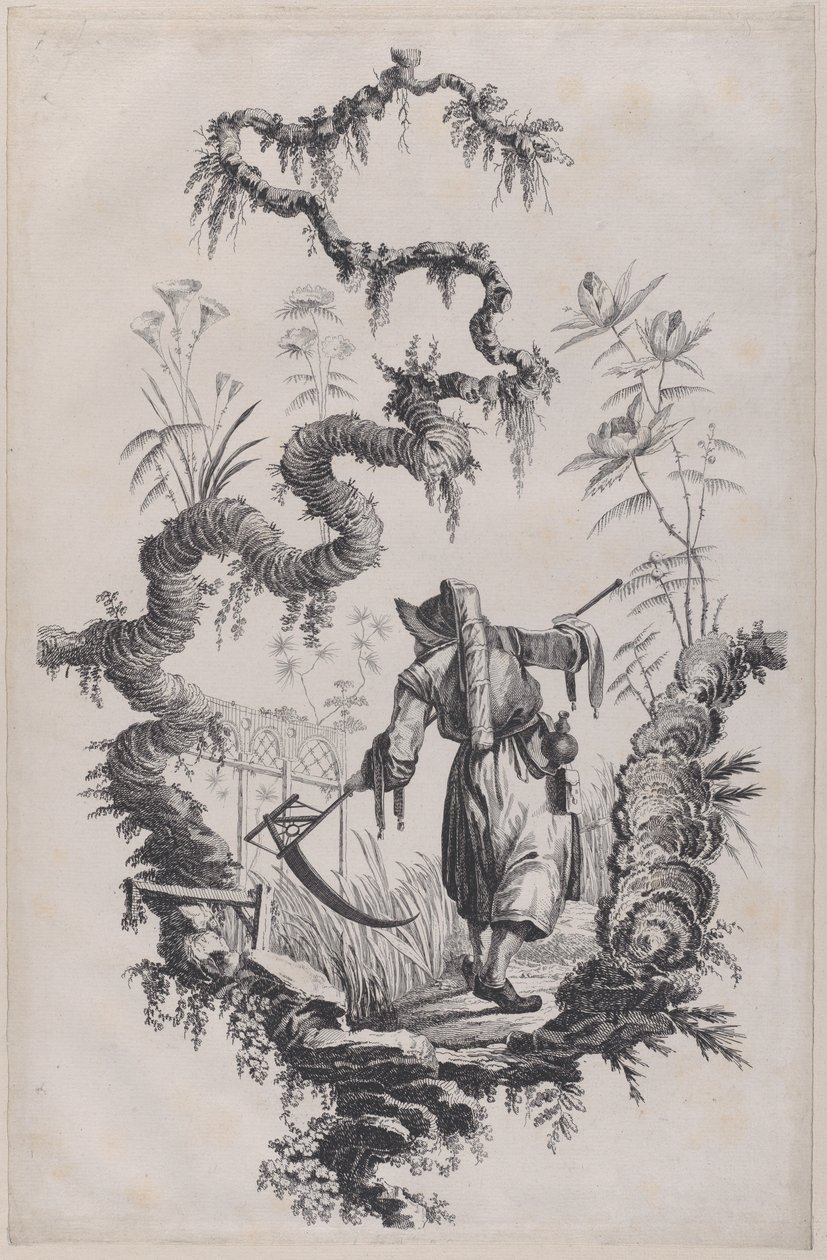 Chinoiserie Ornament Print, 1755. od Jean Baptiste Pillement