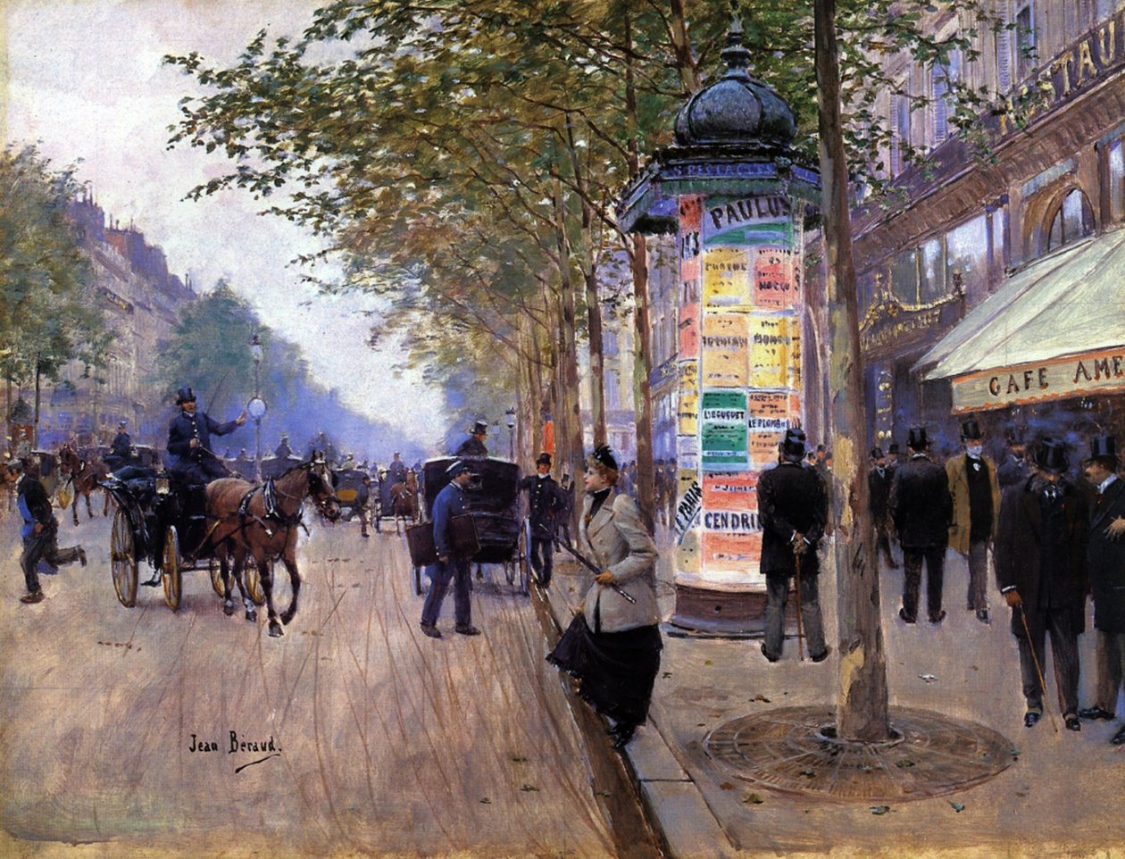 Volání taxíku od Jean Beraud
