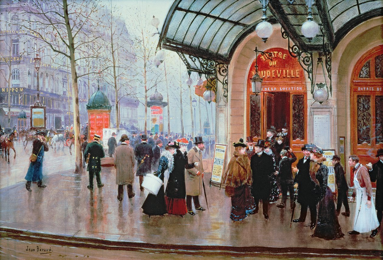 Mimo Vaudeville Theatre, Paříž od Jean Beraud
