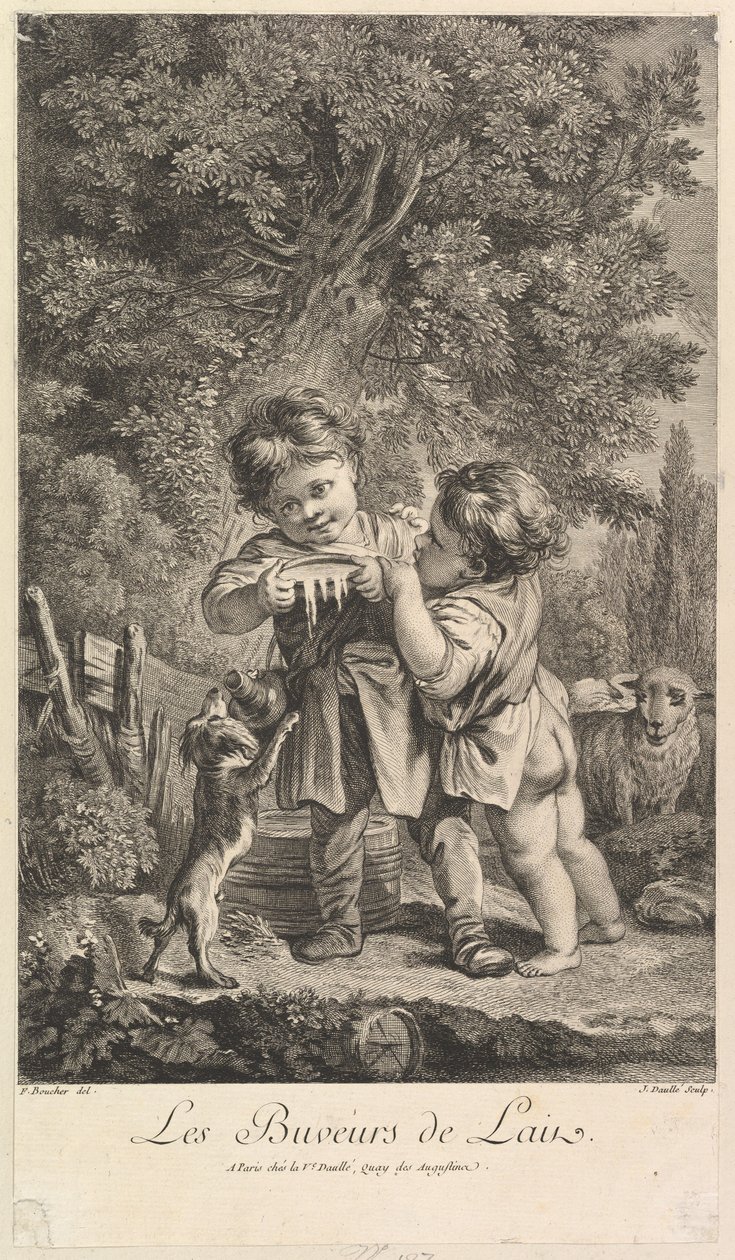 Konzumní mléko, 18. století. od Jean Daullé