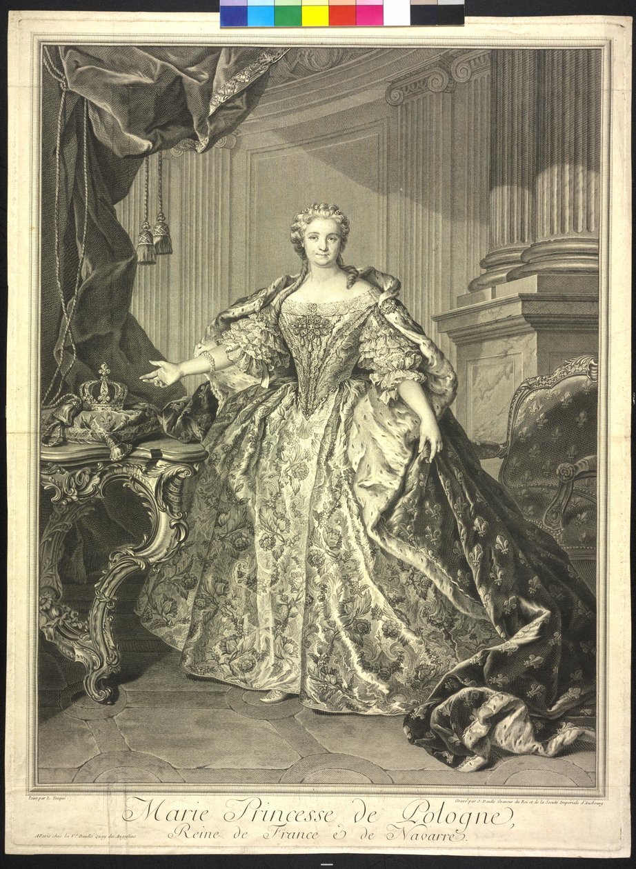 Maria Leszczynska (lept) od Jean Daullé