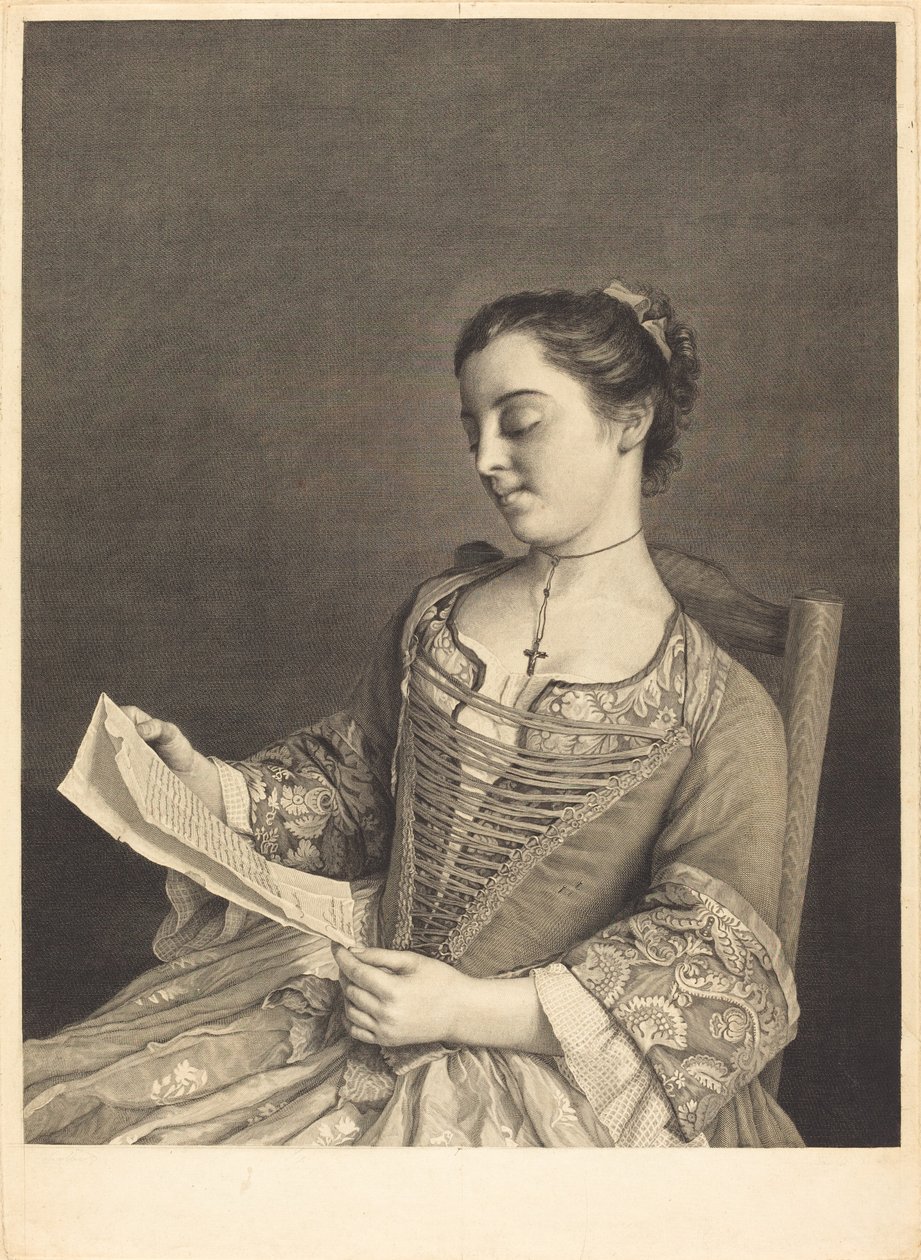 paní Lavergneová od Jean Daullé and Simon Francois Ravenet I after Jean Étienne Liotard