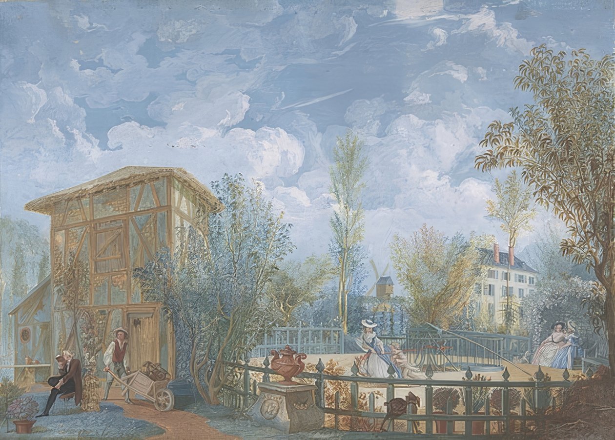 Lidé v zahradě. 1784 od Jean Démosthène Dugourc