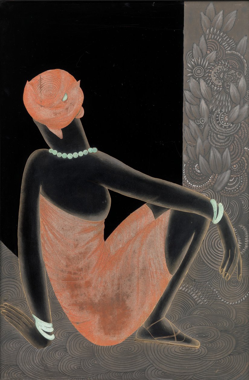 Afričanka, 1928-30 (lakované dřevo, oxidovaná měď) od Jean Dunand