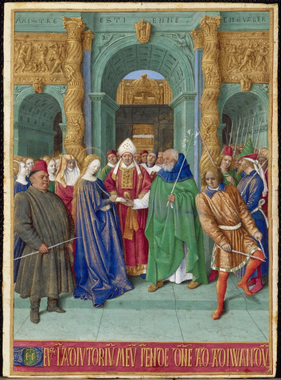 miniatura z Hodin Étienna Chevaliera od Jean Fouquet