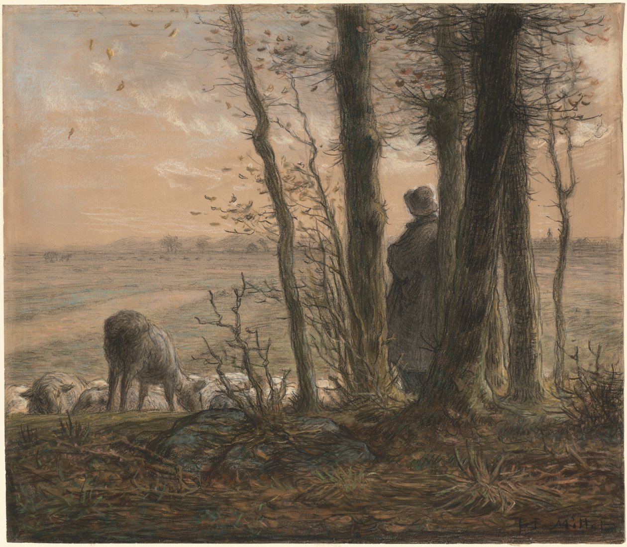 Padající listy od Jean Francois Millet