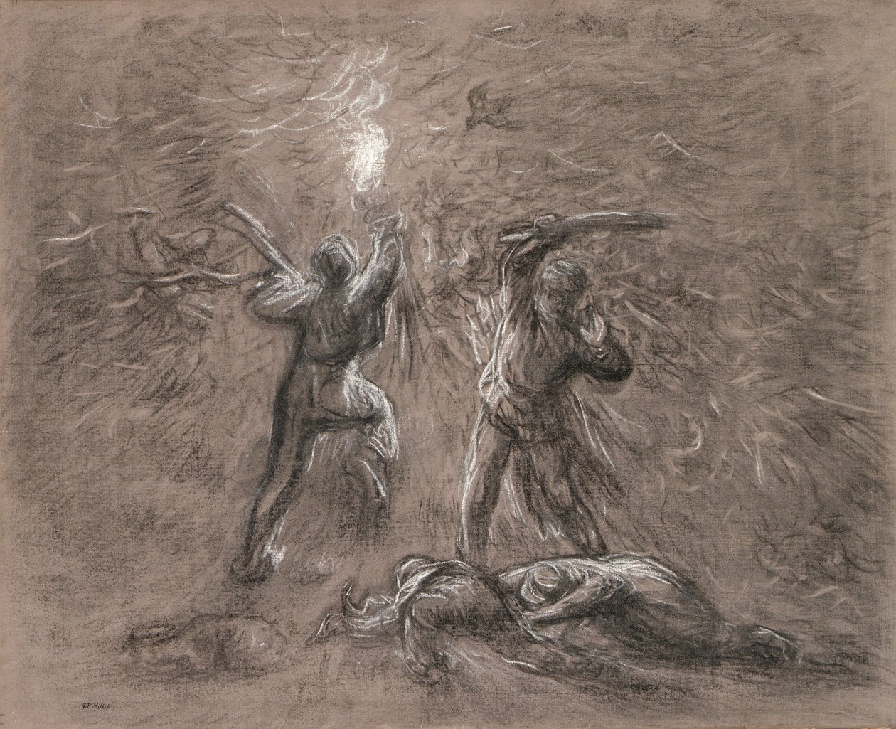 Lov ptáků pomocí Torchlight od Jean Francois Millet
