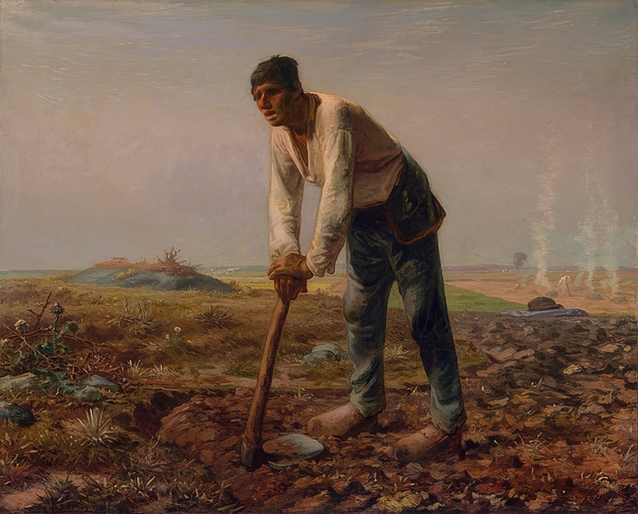 Muž s motykou. 1860-1862 od Jean Francois Millet