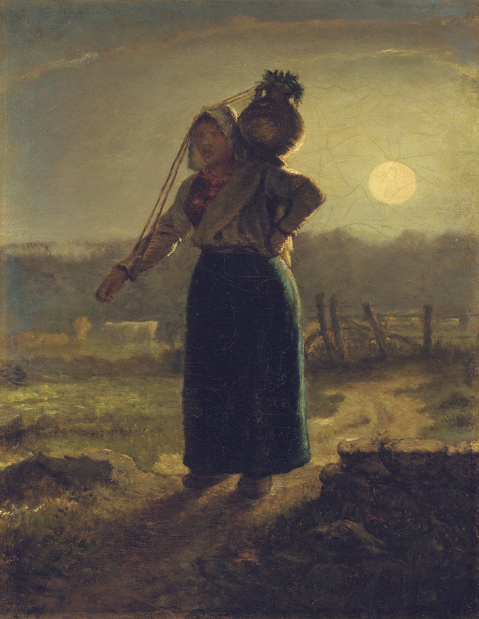 Normanská dojička, 1853-54 od Jean Francois Millet
