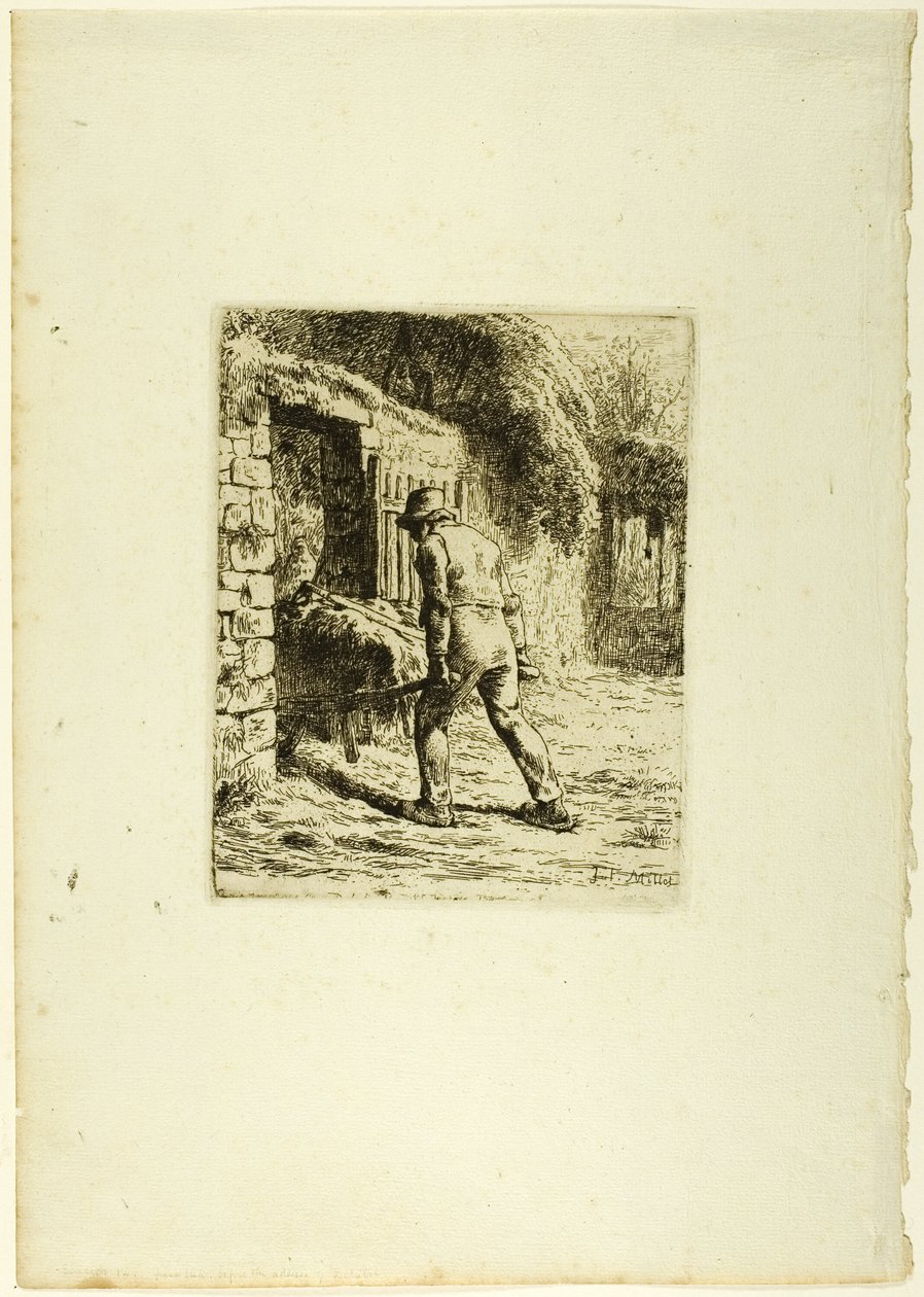 Sedlák s trakařem od Jean Francois Millet