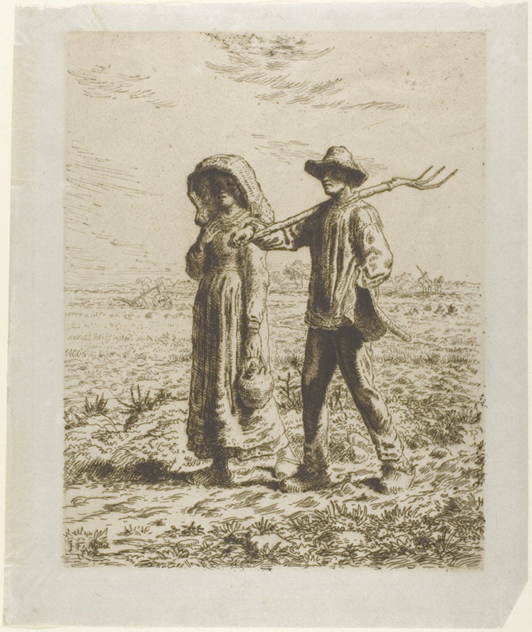 Rolníci jdou do práce od Jean Francois Millet