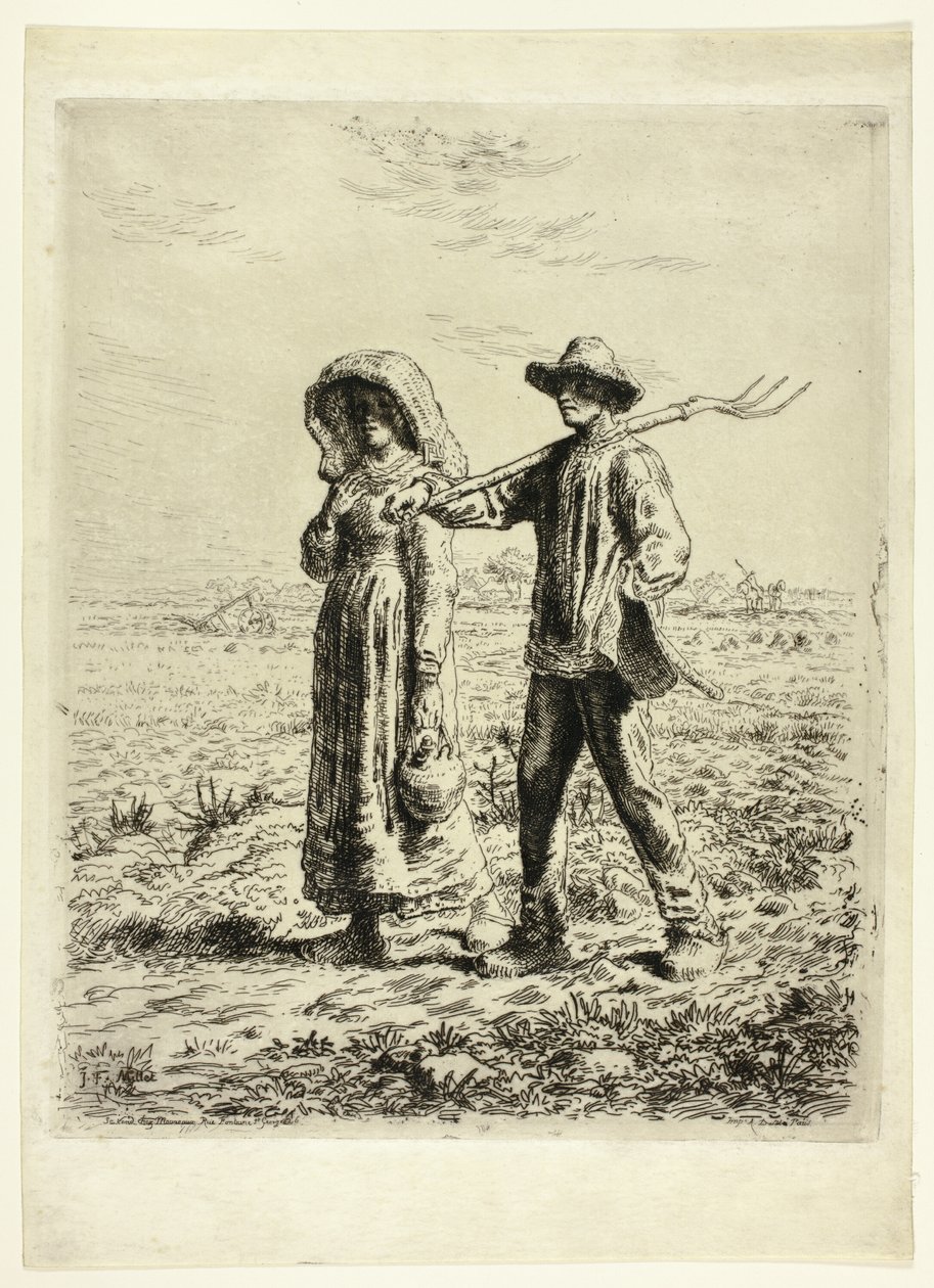 Rolníci jdou do práce od Jean Francois Millet