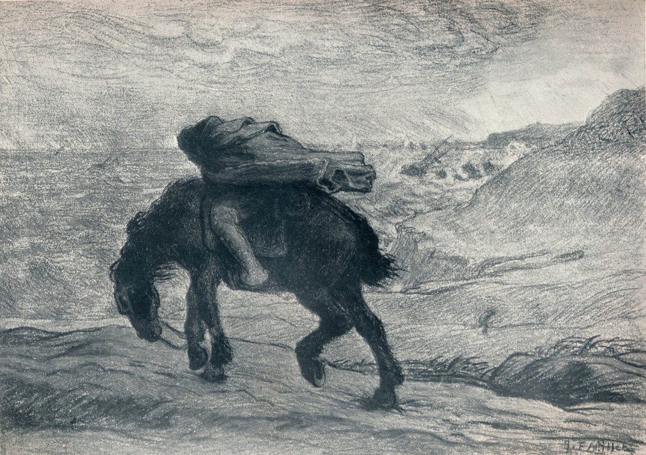 Phoebus a Boreus, 19. století od Jean Francois Millet