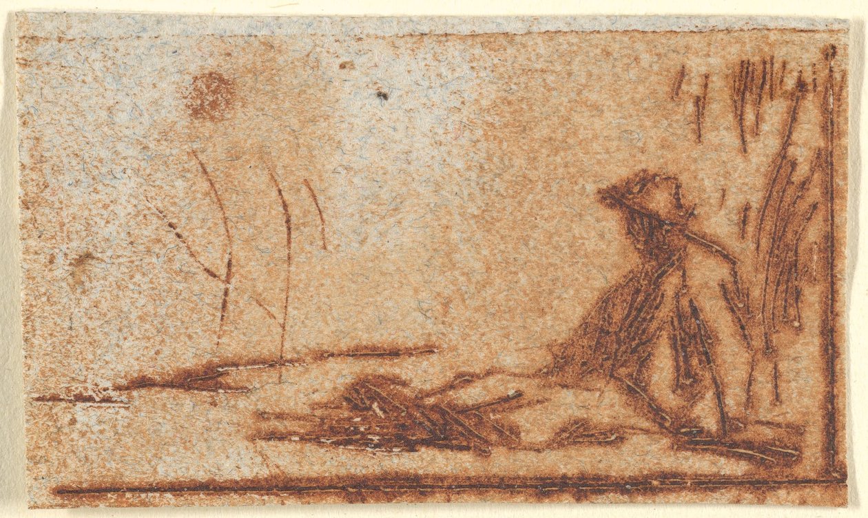 Sedící rolník, 1830-75. od Jean Francois Millet