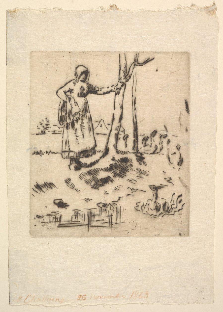 Dívka Husa, 1830-75. od Jean Francois Millet