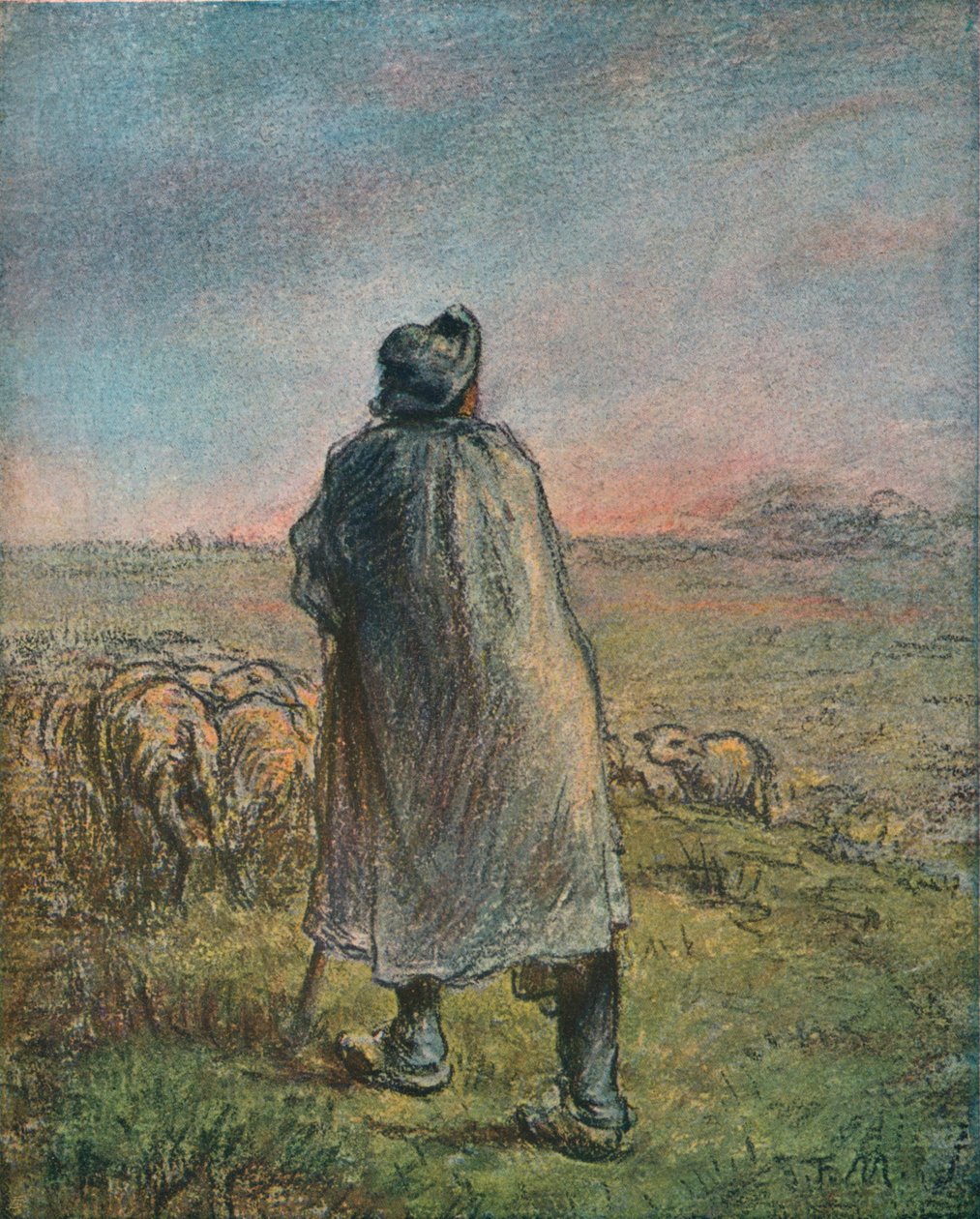 Pastýř, 19. století od Jean Francois Millet