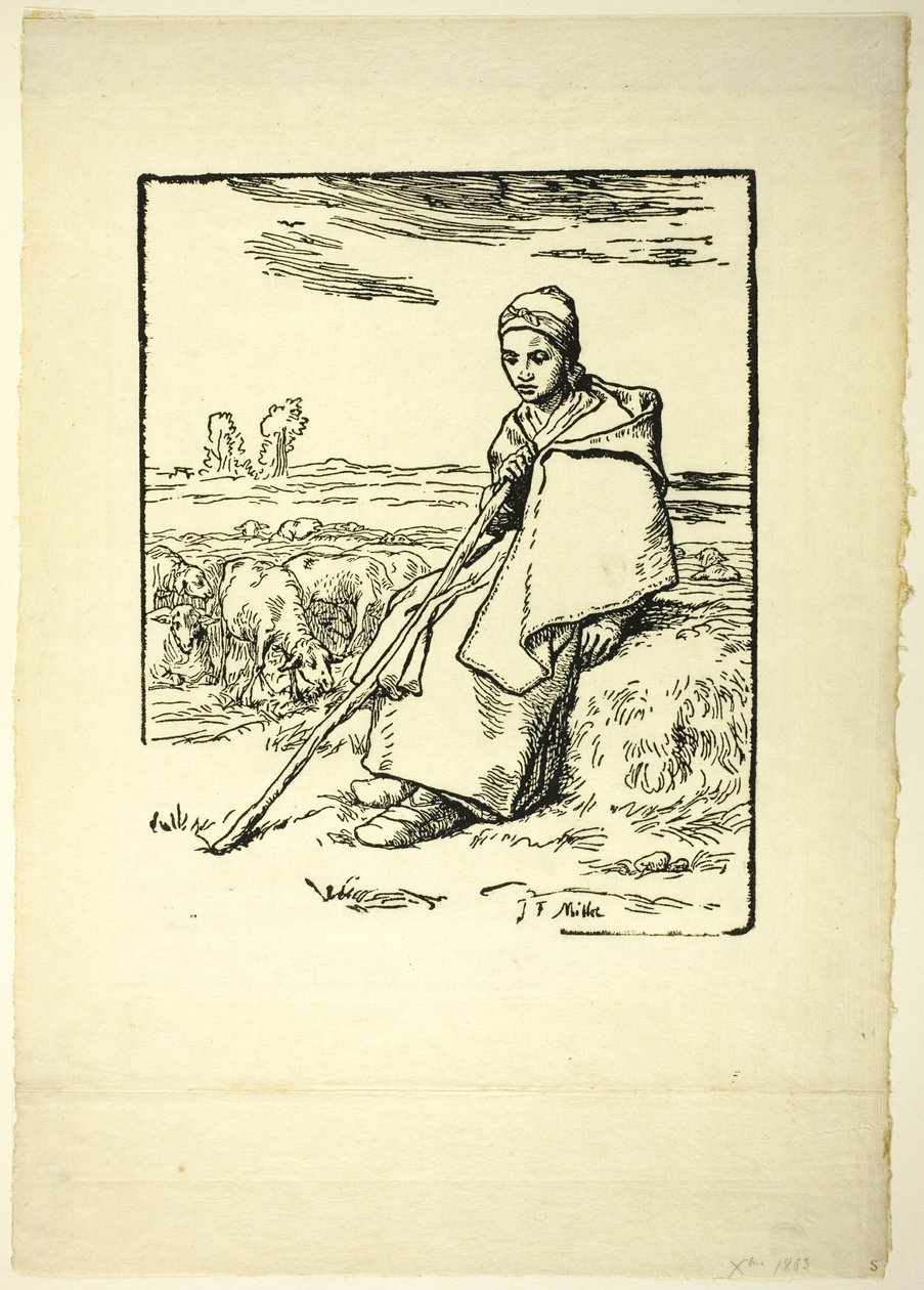 Pastýřka od Jean Francois Millet