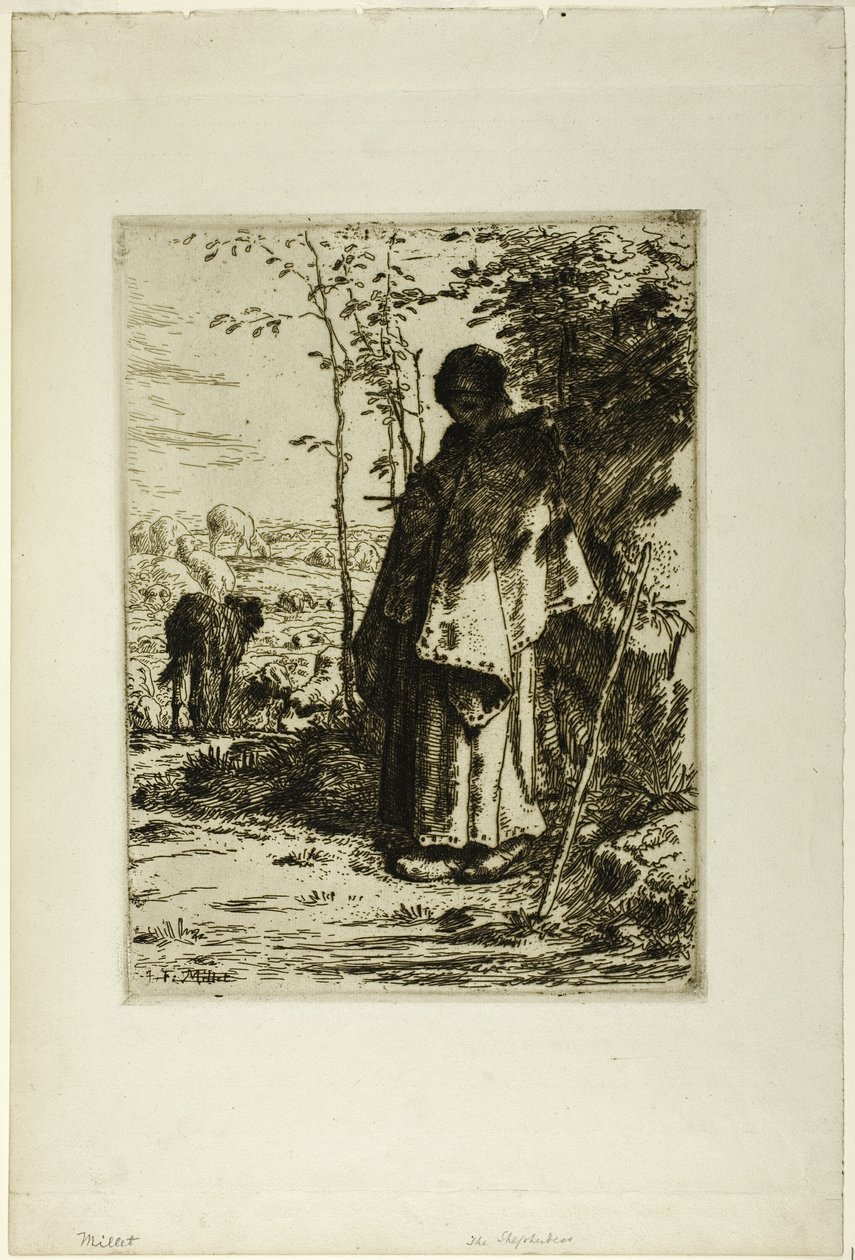 Pletení pastýřky od Jean Francois Millet