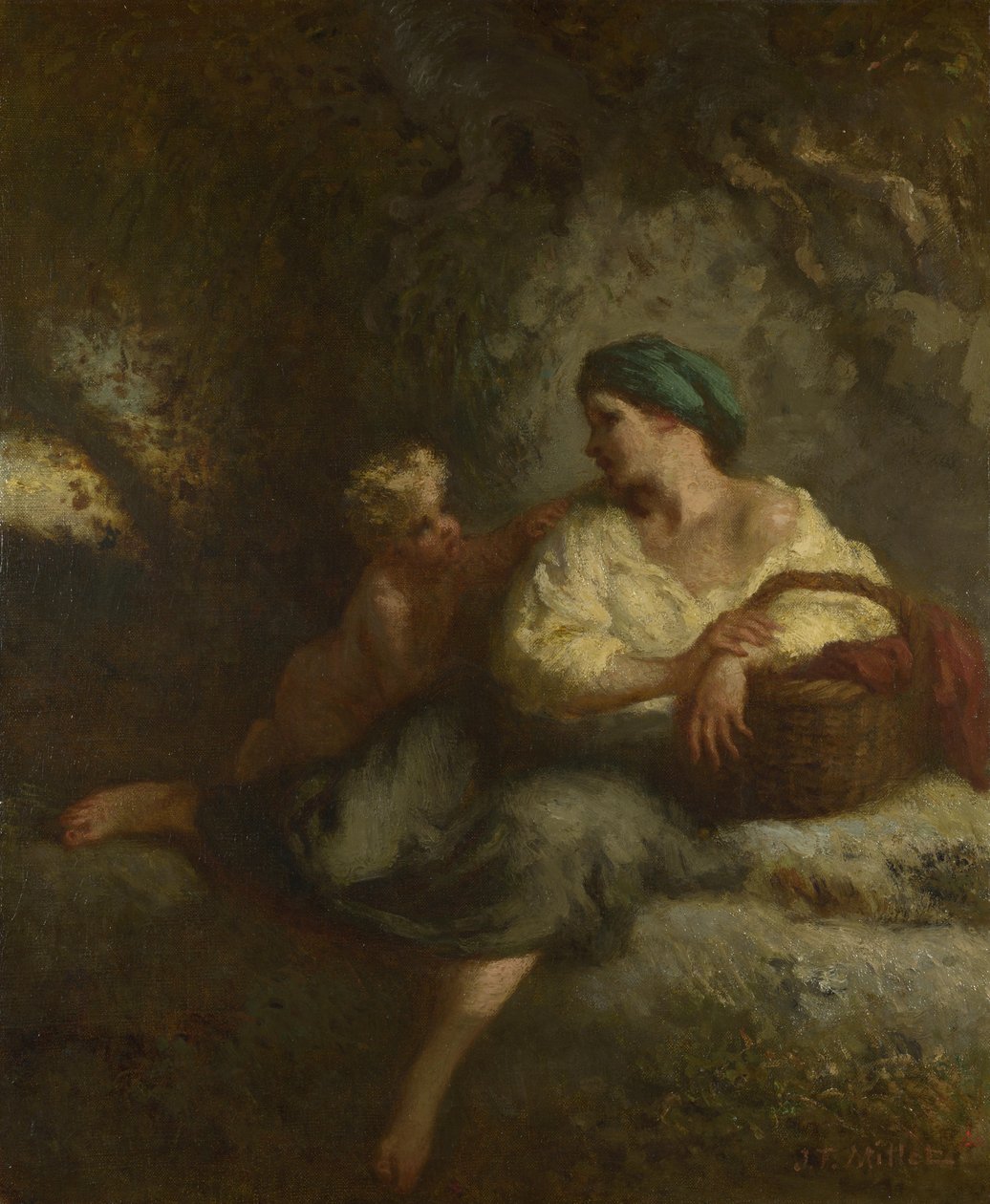 The Whisper, c. 1846 od Jean Francois Millet
