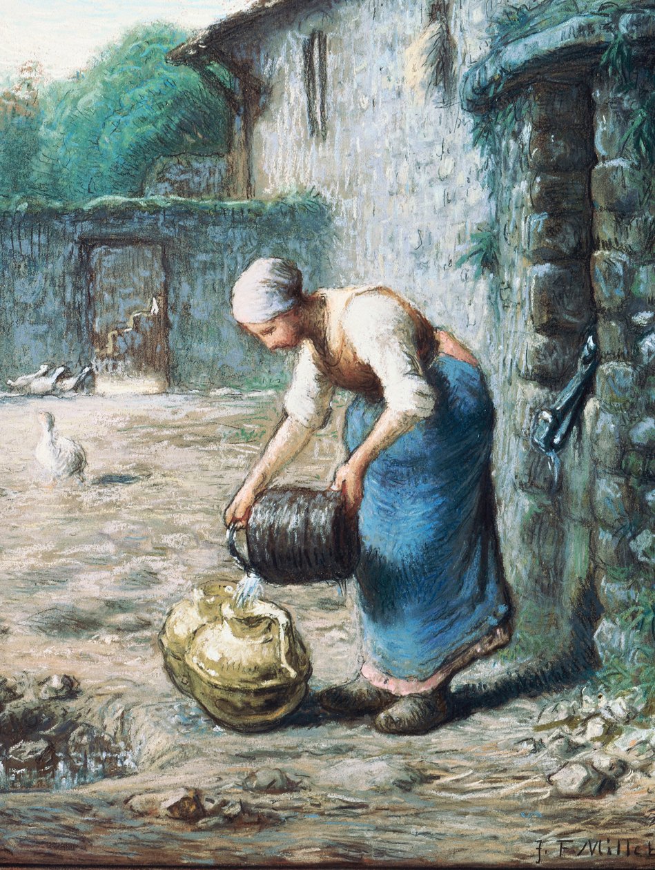 Žena u studny, kolem roku 1866 od Jean Francois Millet