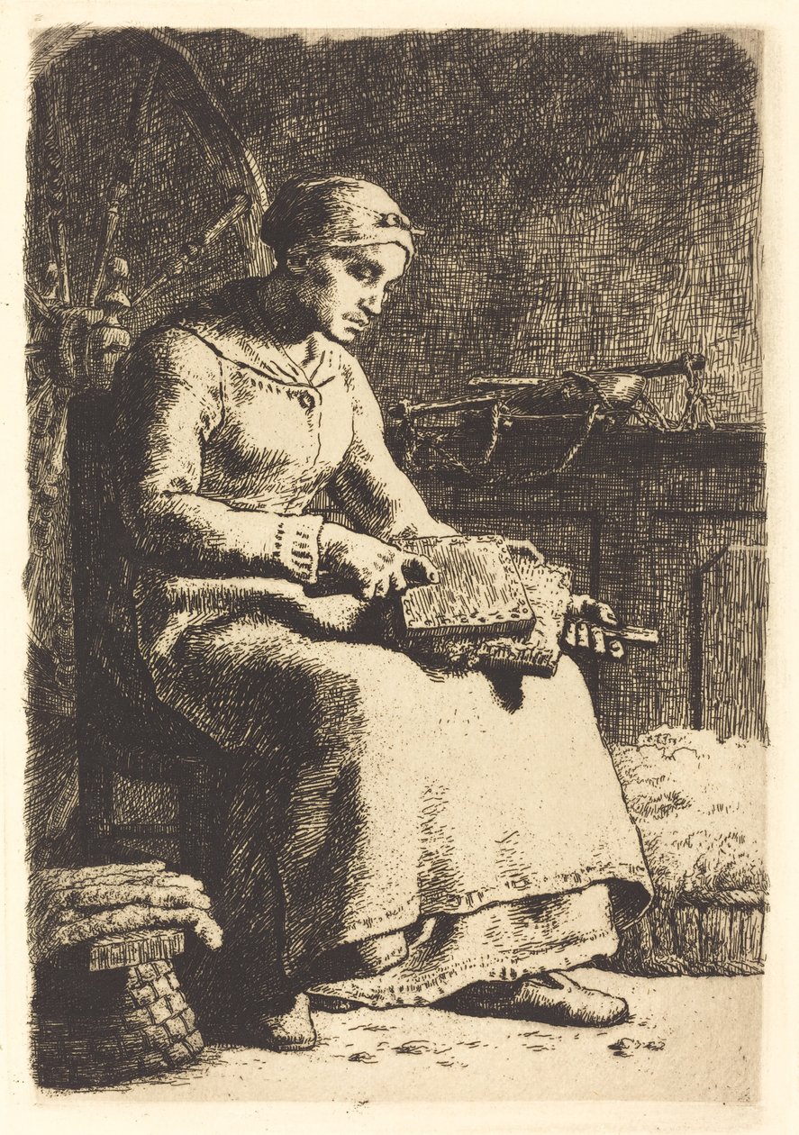 Myčka vlny (La cardeuse) od Jean Francois Millet