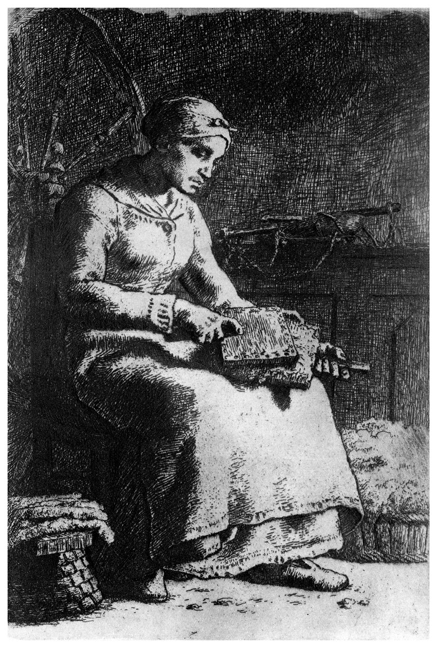 The Wool Carder, c1835-1875 1924 od Jean Francois Millet