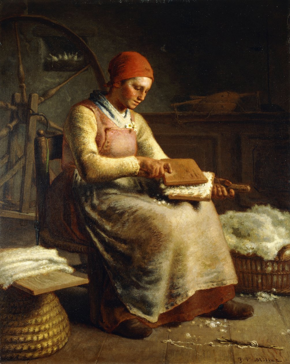 Žena mykací vlna, od Jean Francois Millet