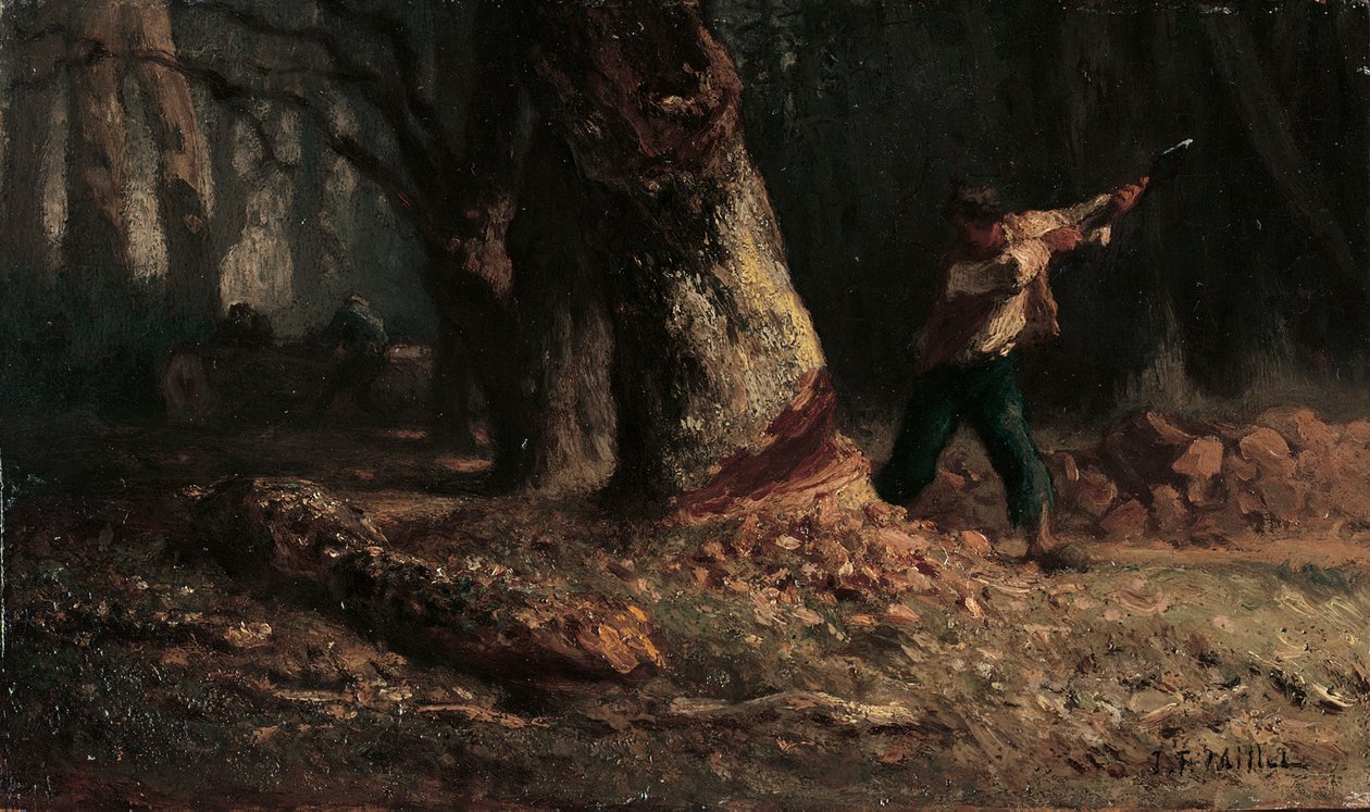 Dřevorubec v lese od Jean Francois Millet