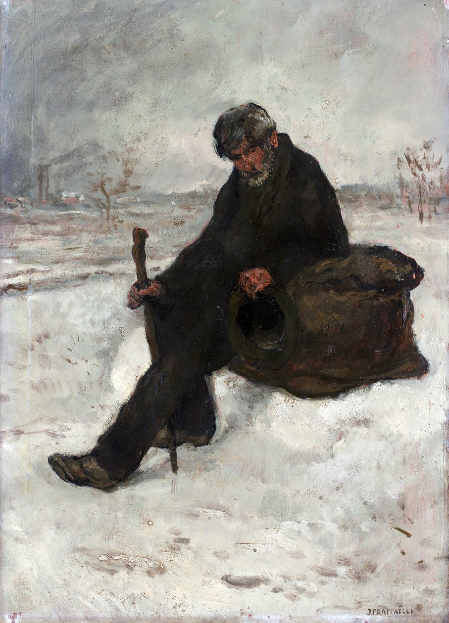 Filozof, Cheminot ve sněhu od Jean Francois Raffaelli