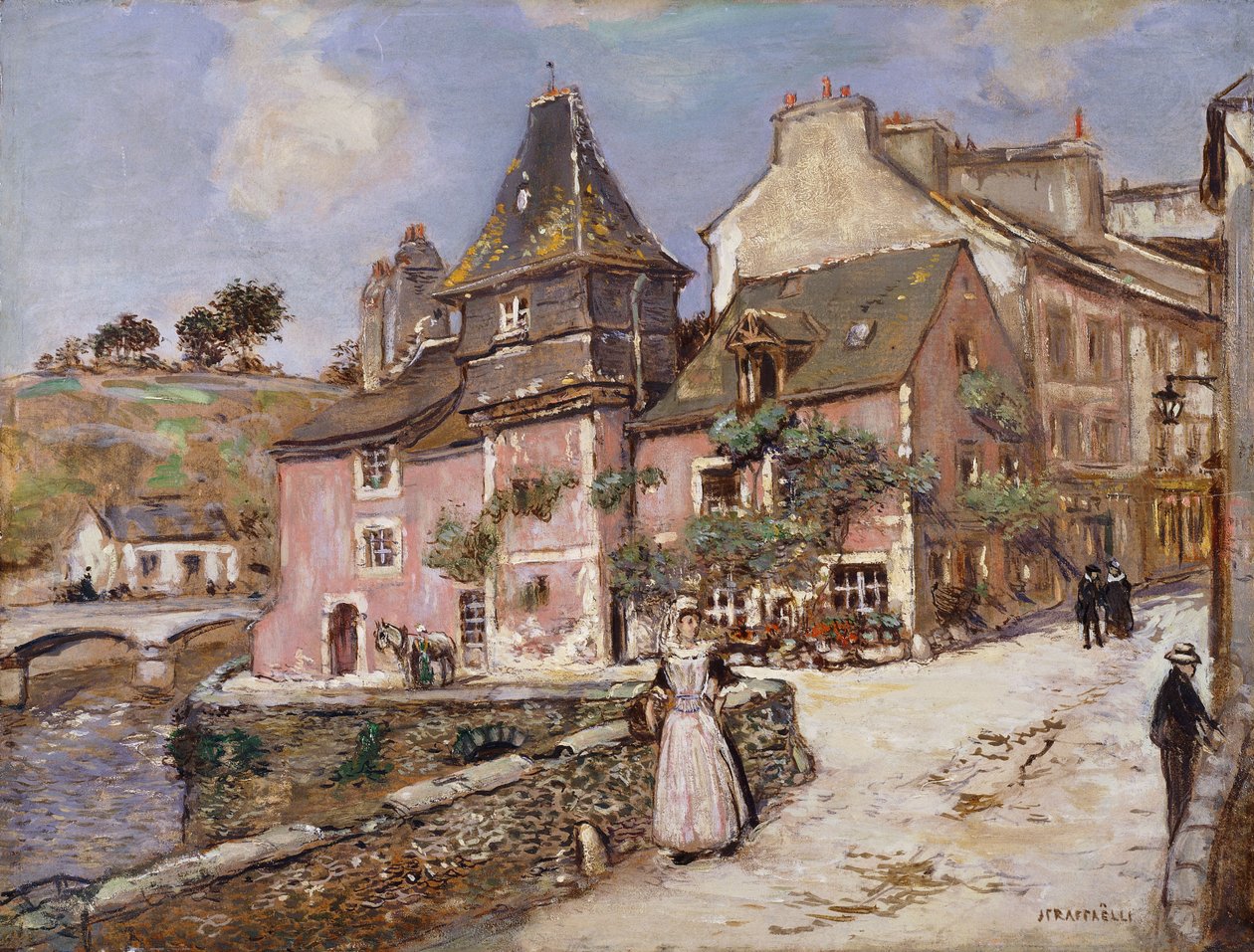 Breton Town Scene, od Jean Francois Raffaelli