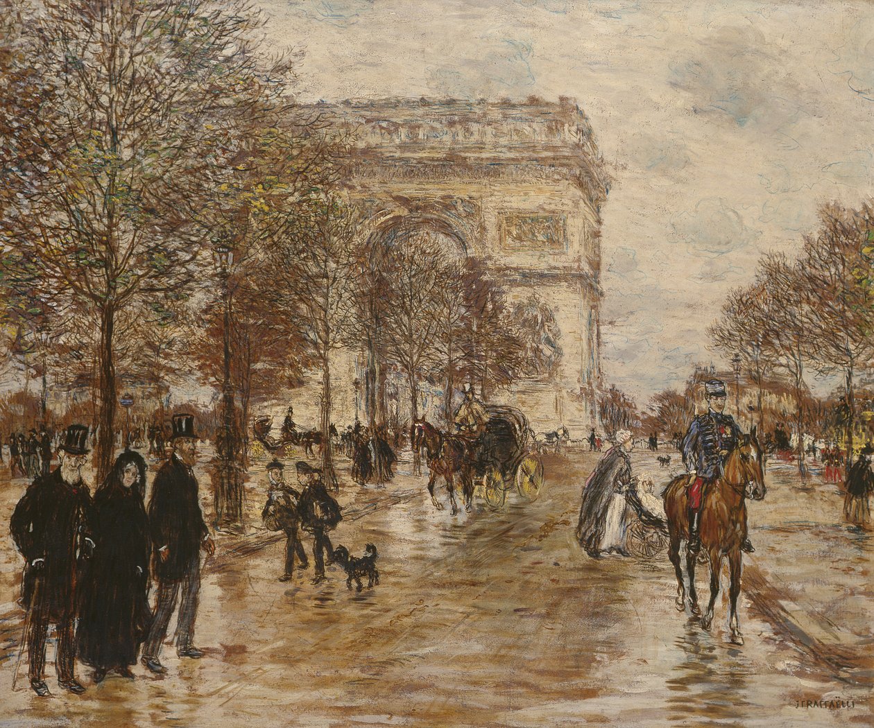 Champs Elysees, Arc de Triomphe od Jean Francois Raffaelli