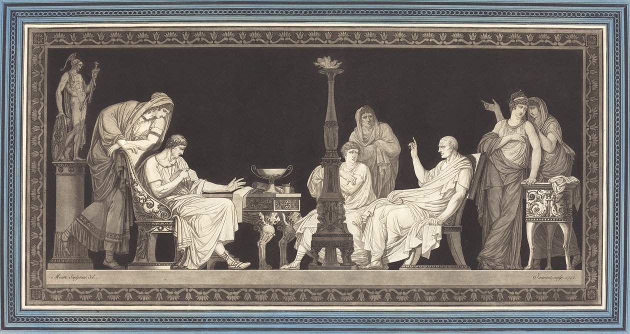 Catilinské spiknutí od Jean François Janinet after Jean Guillaume Moitte