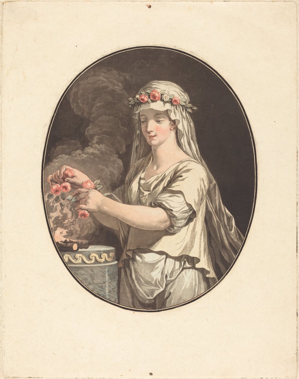Mladá vestálka od Jean François Janinet after Jean Jacques François Le Barbier I