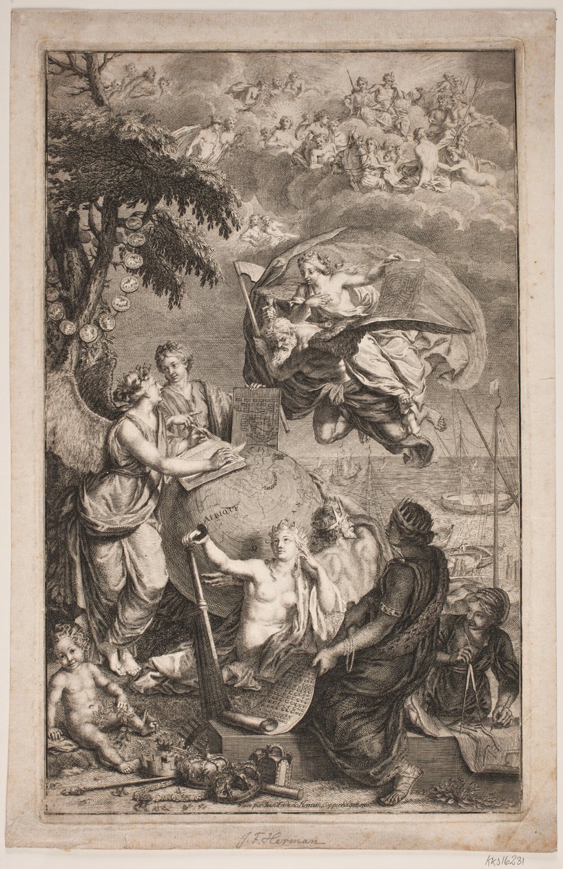 Alegorie lodní dopravy od Jean Frederic Herman