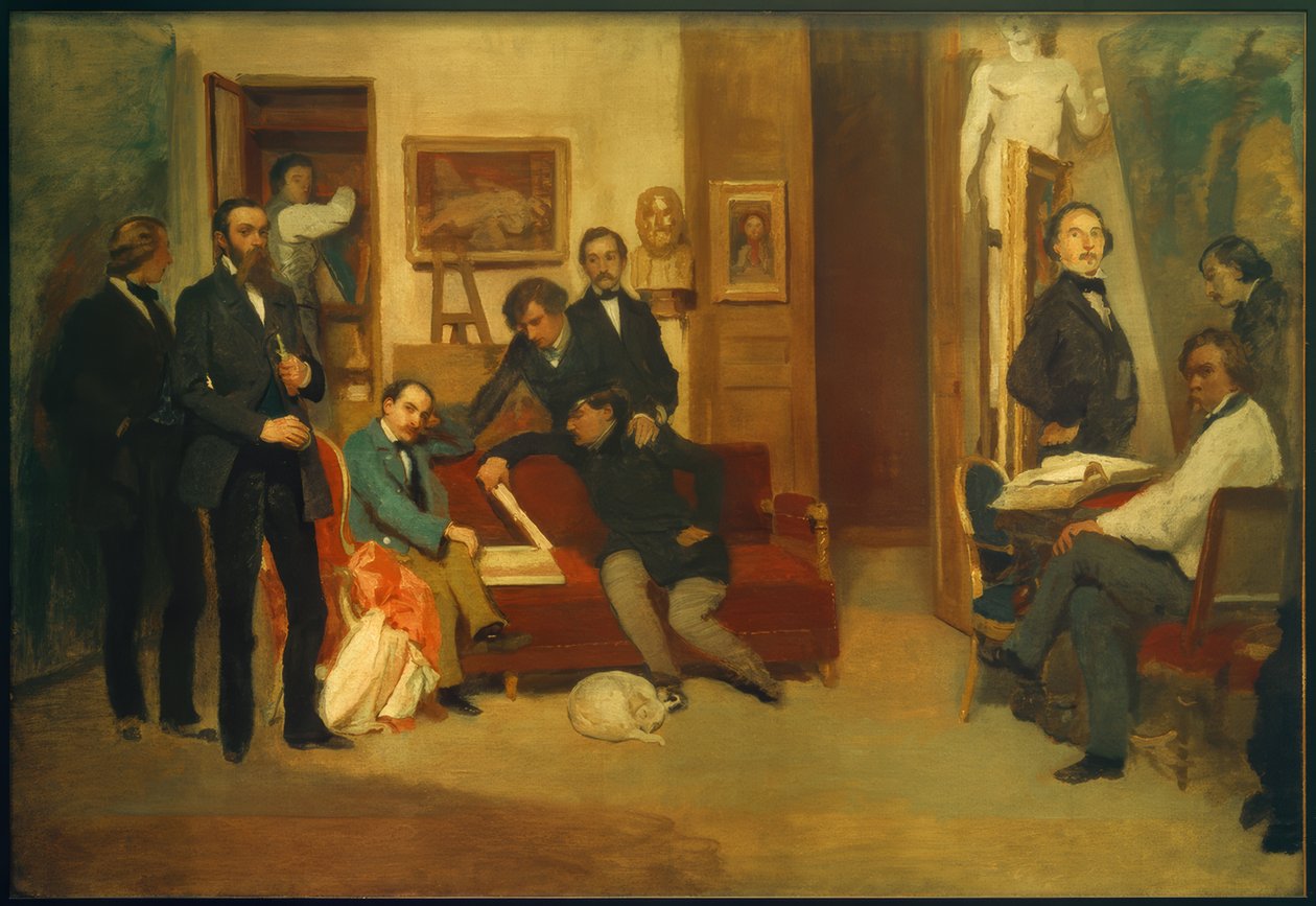 Ateliér umělce od Jean Francois Gigoux