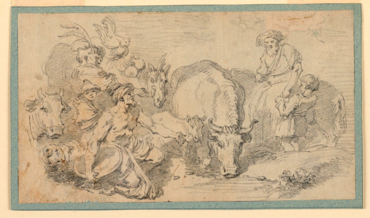 Kresba, Orientální scéna, asi 1770 od Jean Honore Fragonard