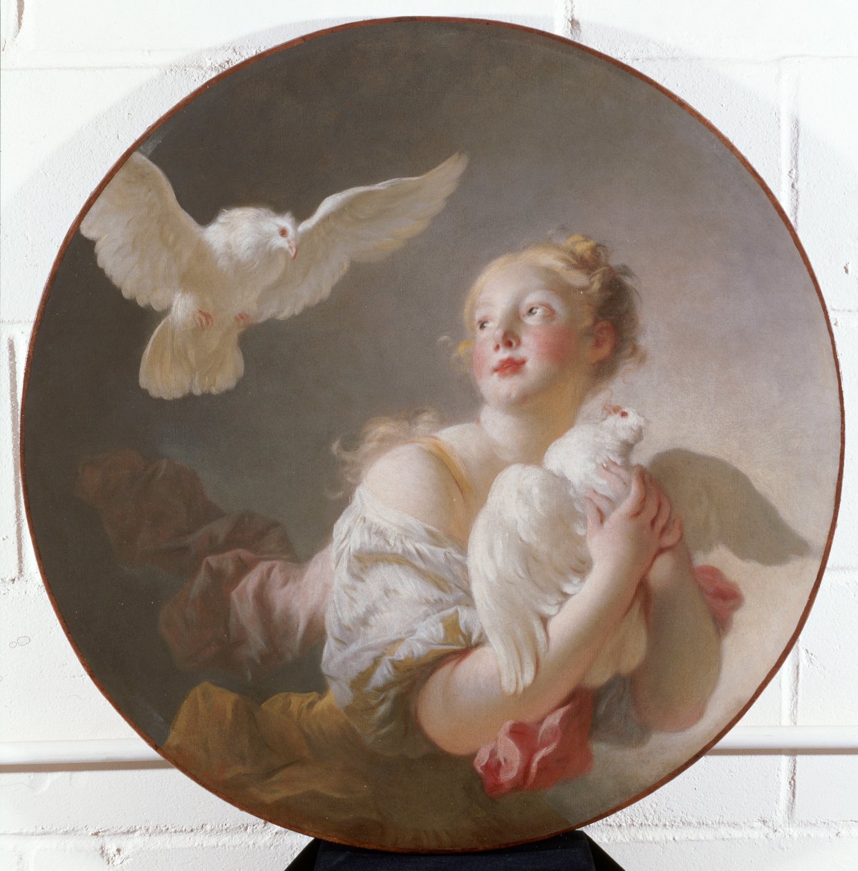 Dívka drží holubice od Jean Honore Fragonard